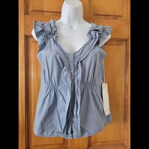 SD II Women's Ruffled Blue Top